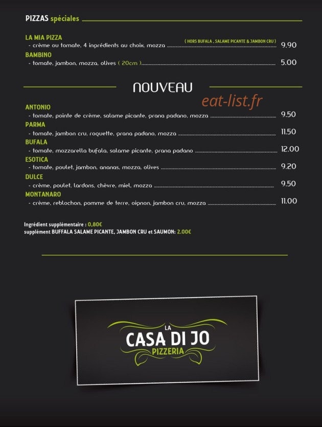 La Casa Di Jo — carte page 2