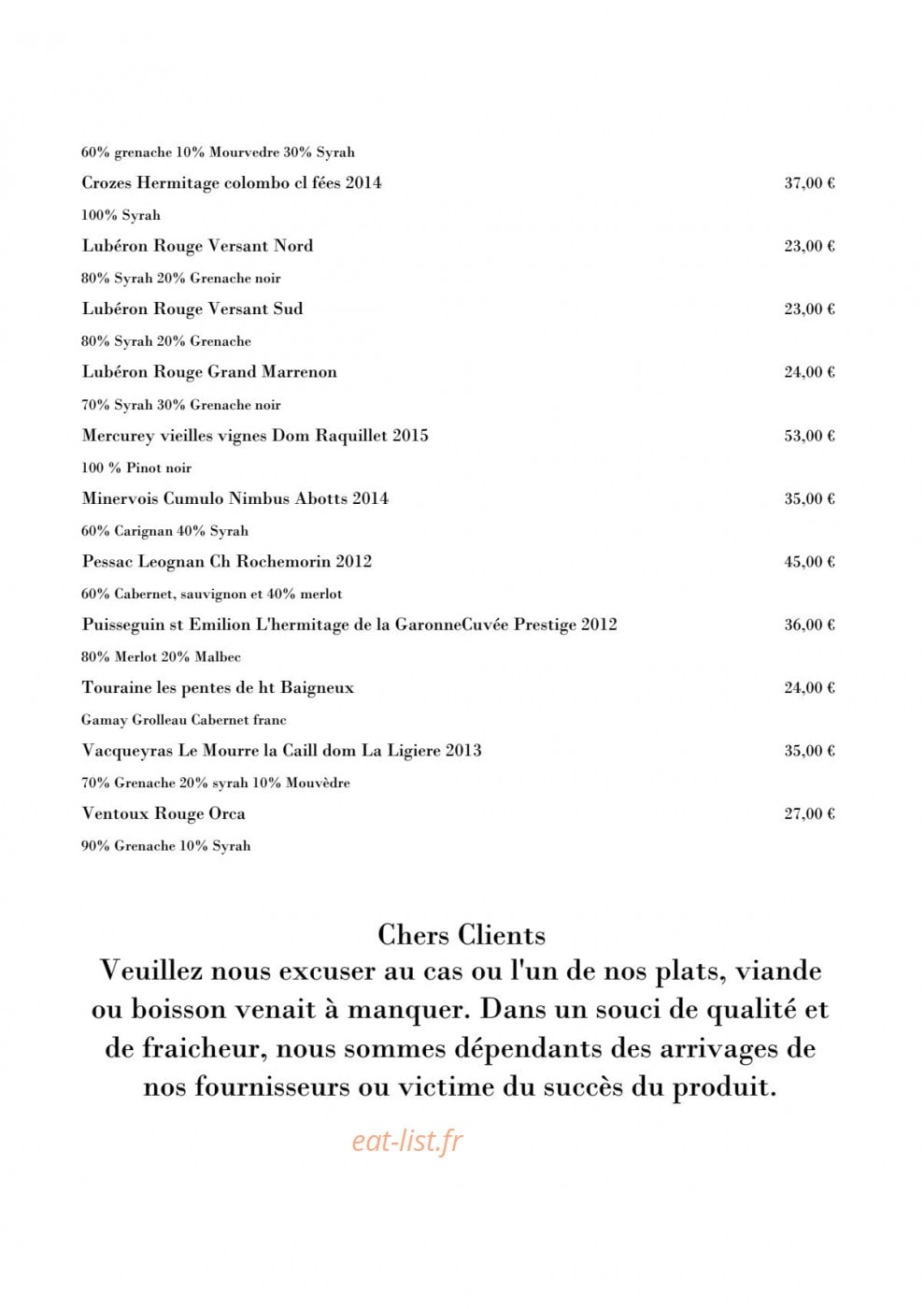 La Cave Beef Club — carte page 12
