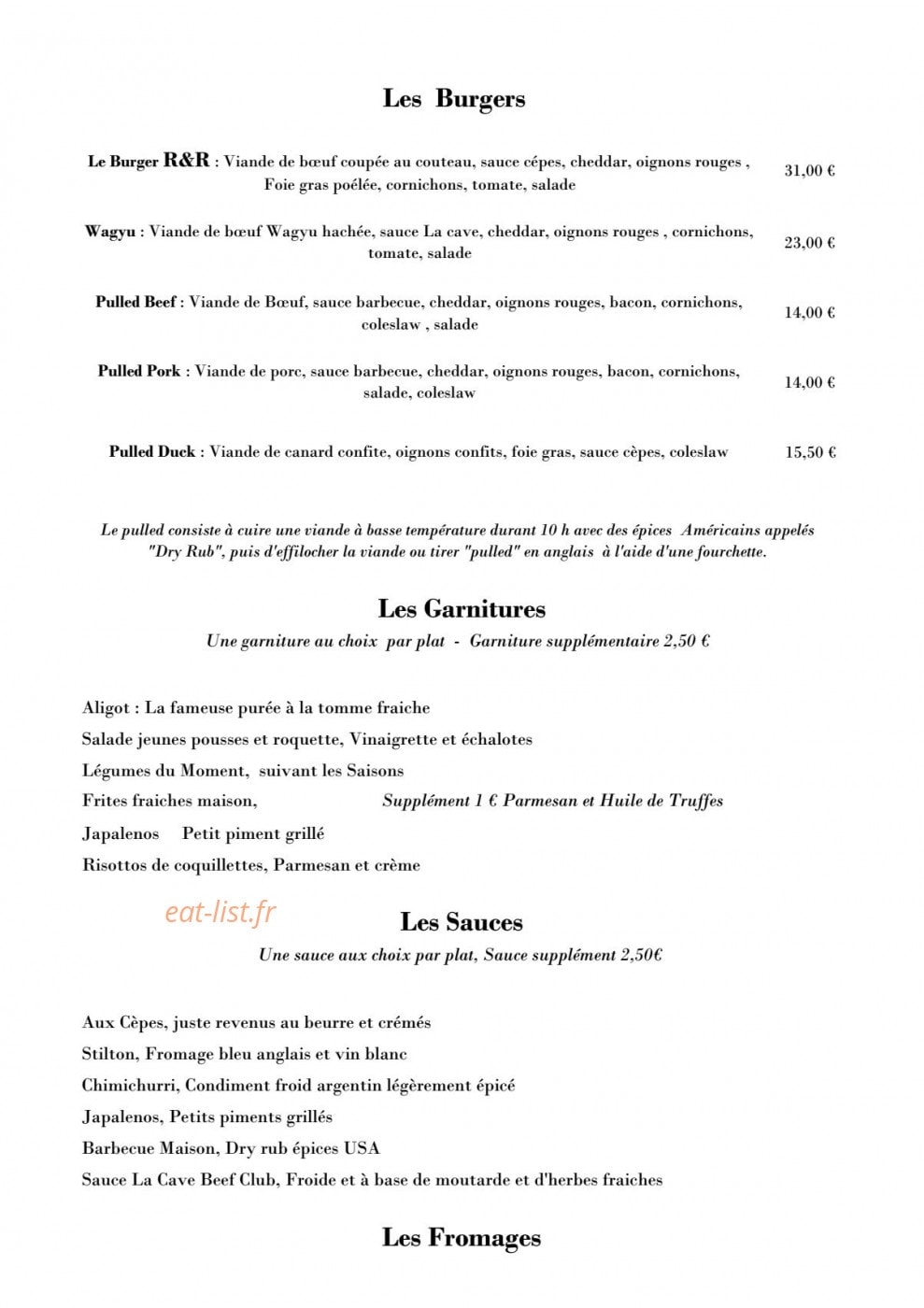 La Cave Beef Club — carte page 5