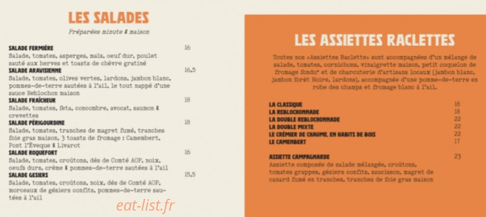 La FabriK à fromage — carte page 2