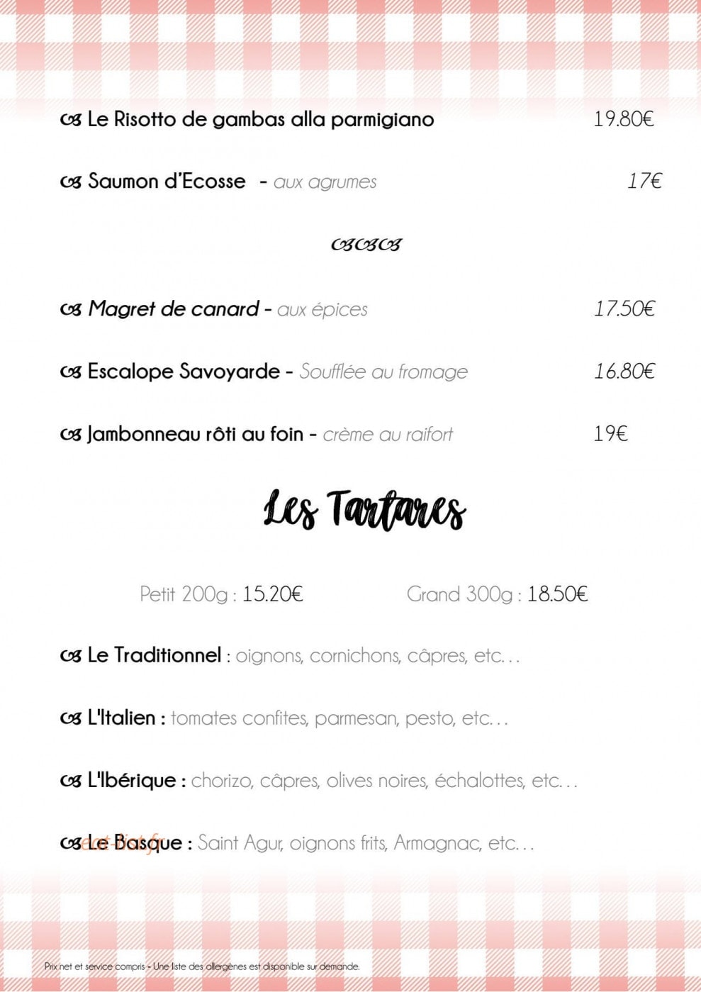 La Popote — carte page 3