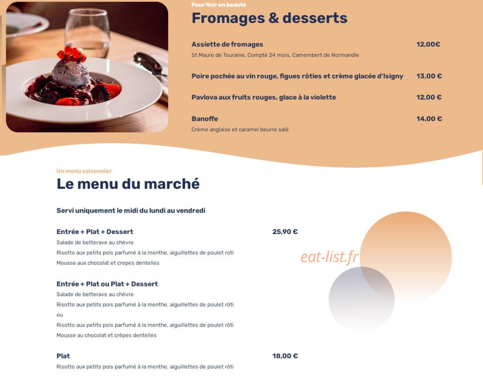 La Table — carte page 2
