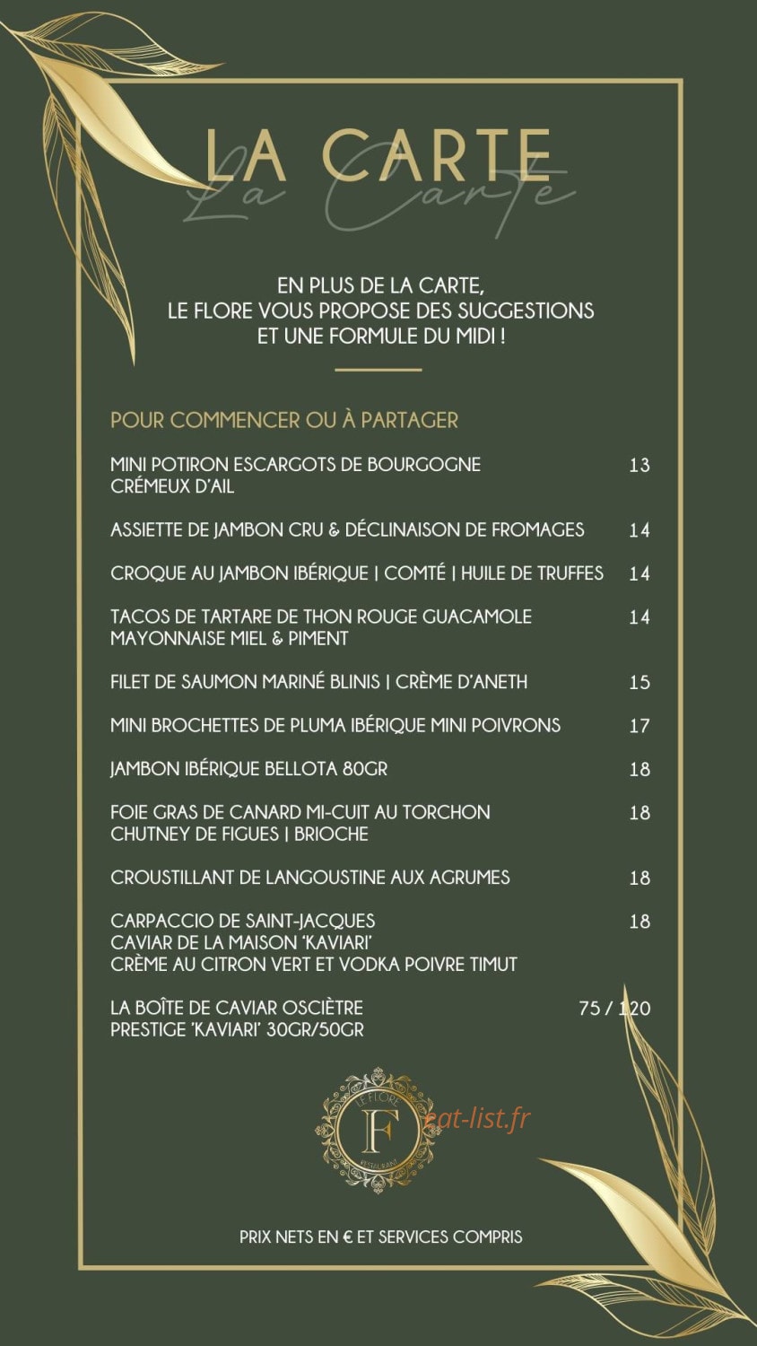Le Flore — carte page 1