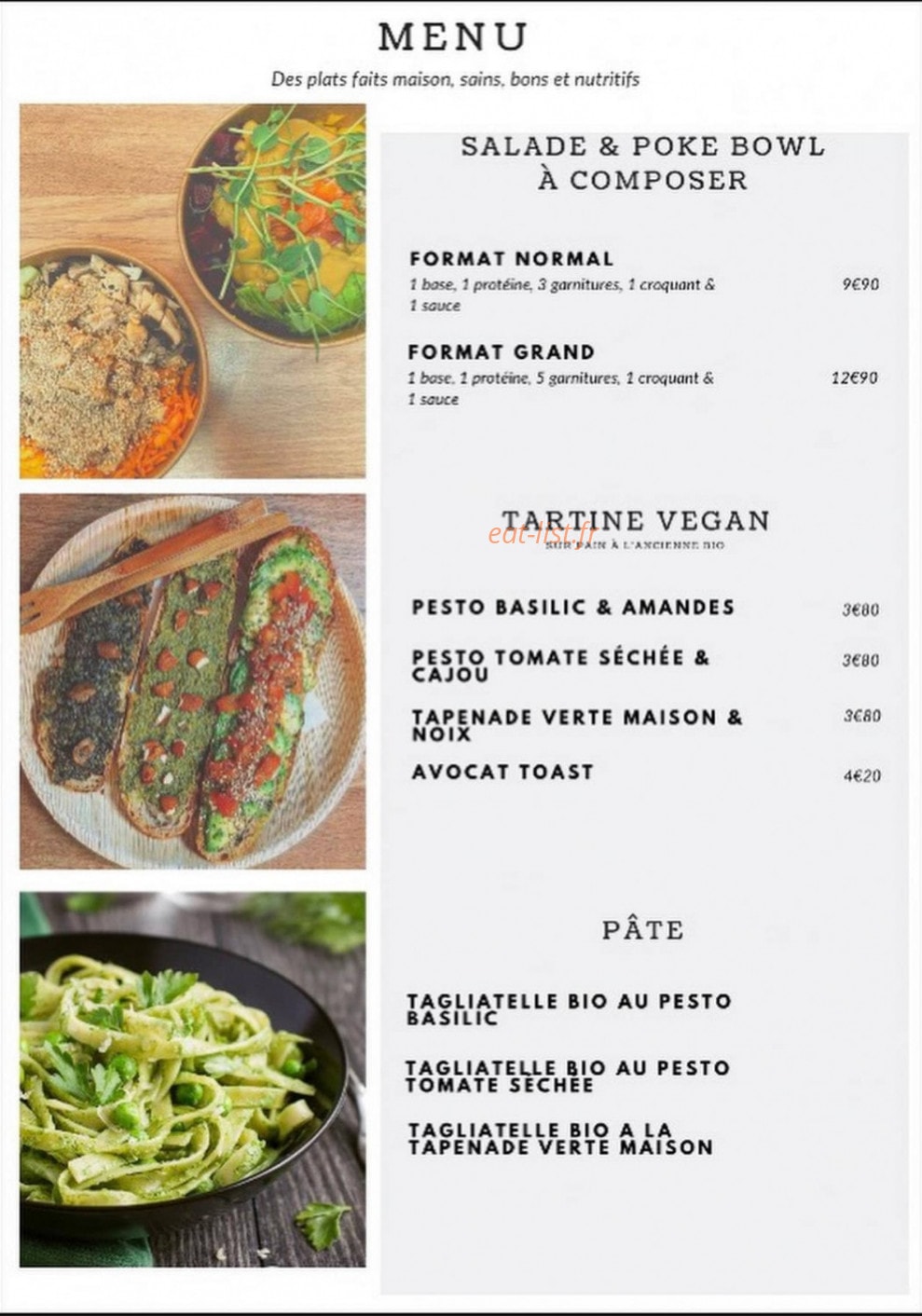 Le Garden Tea Shop — carte page 1