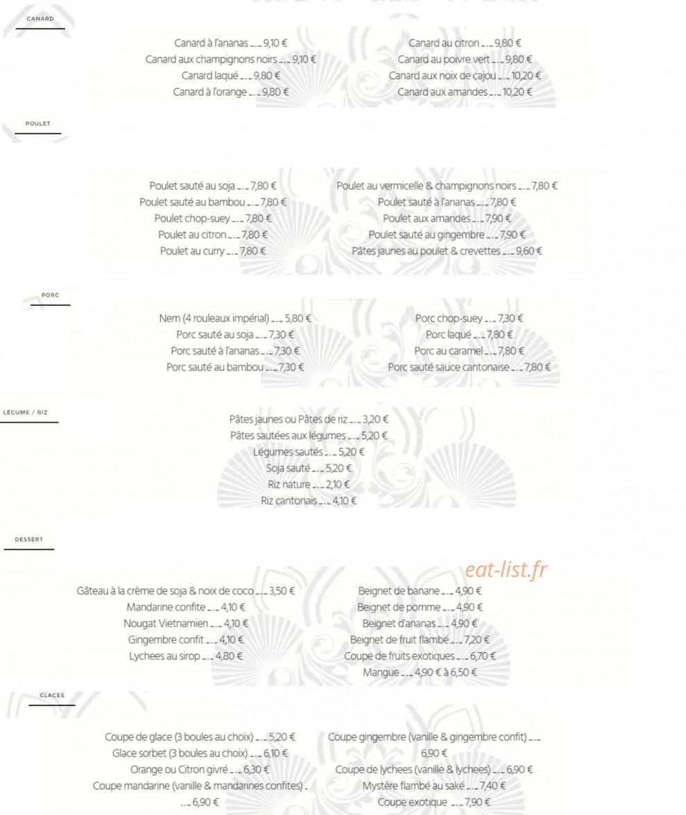 Le Mandarin — carte page 3