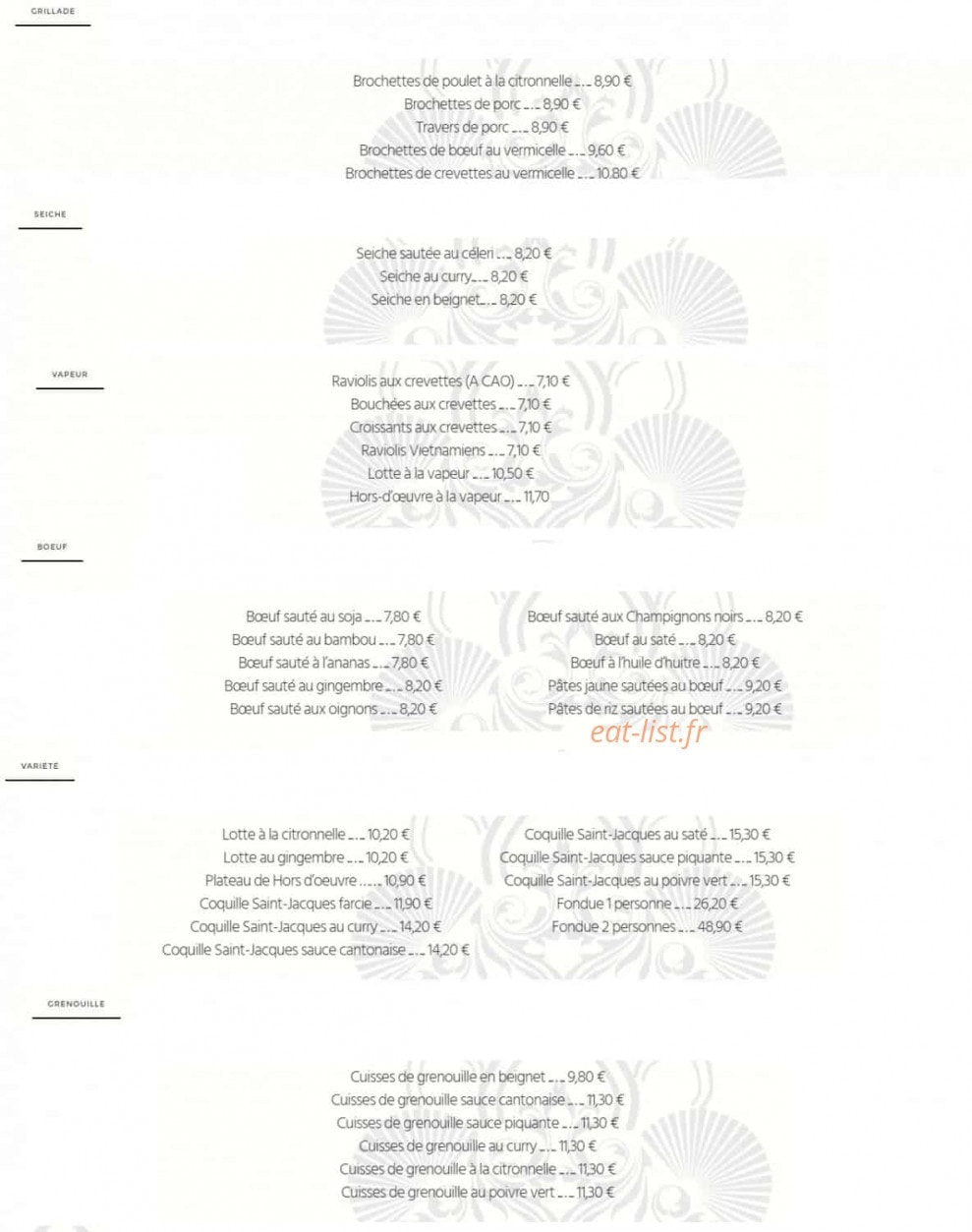 Le Mandarin — carte page 2