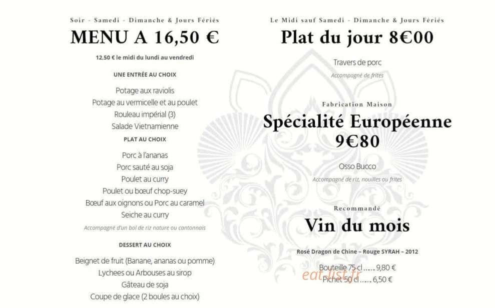 Le Mandarin — carte page 1