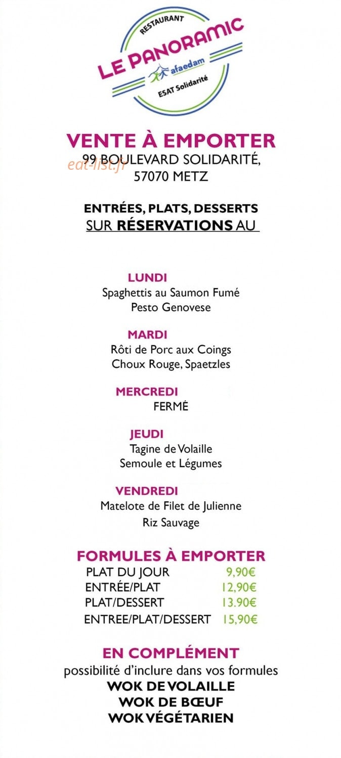 Le Panoramic — carte page 1