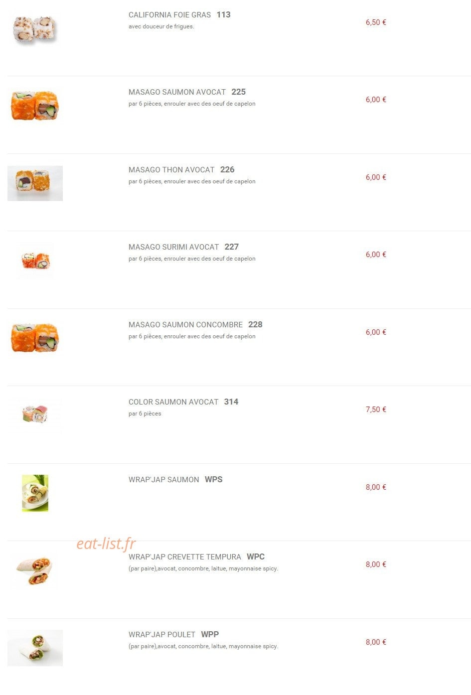 Line Sushi — carte page 4