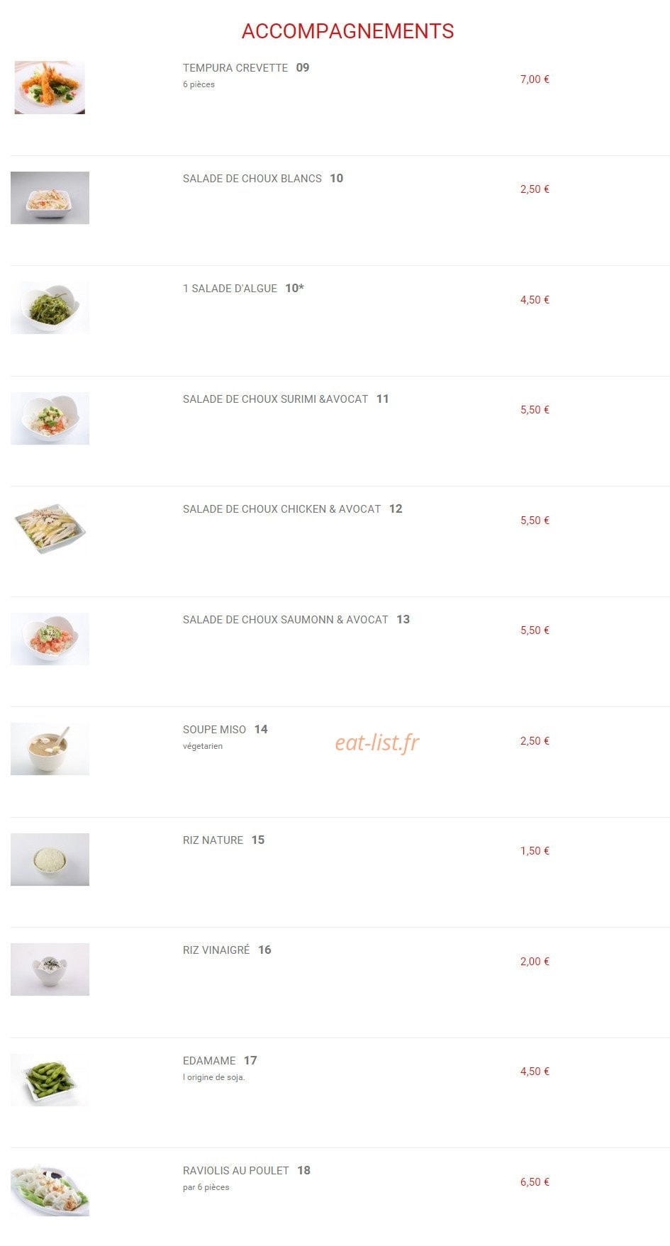 Line Sushi — carte page 1