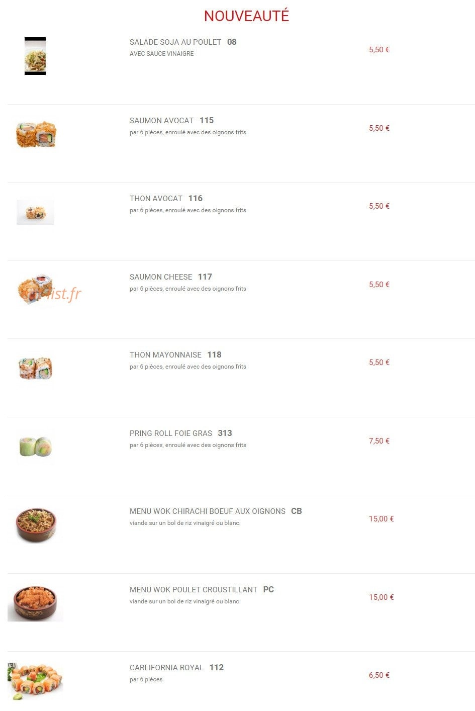 Line Sushi — carte page 3