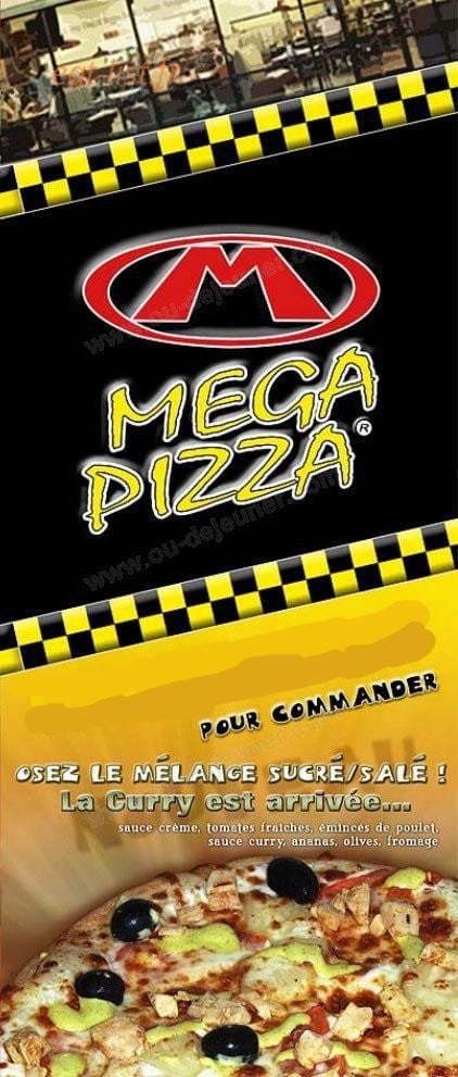 Mega Pizza — carte page 1
