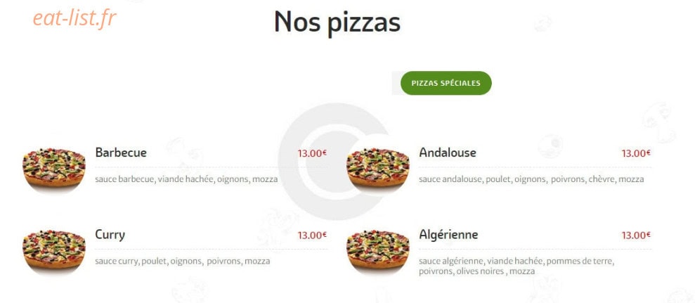 Mondo Pizza — carte page 3