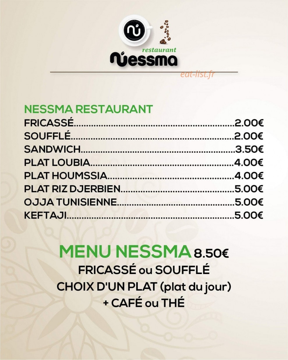 Nessma café — carte page 2