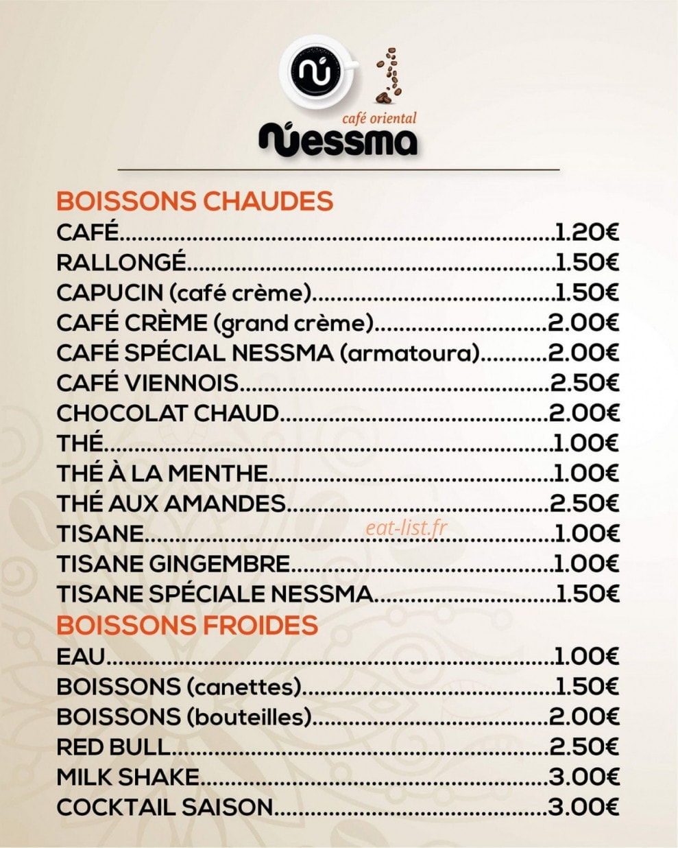 Nessma café — carte page 3
