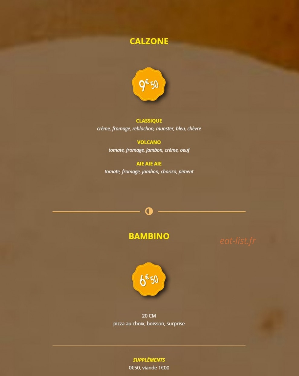 O vip pizza — carte page 5