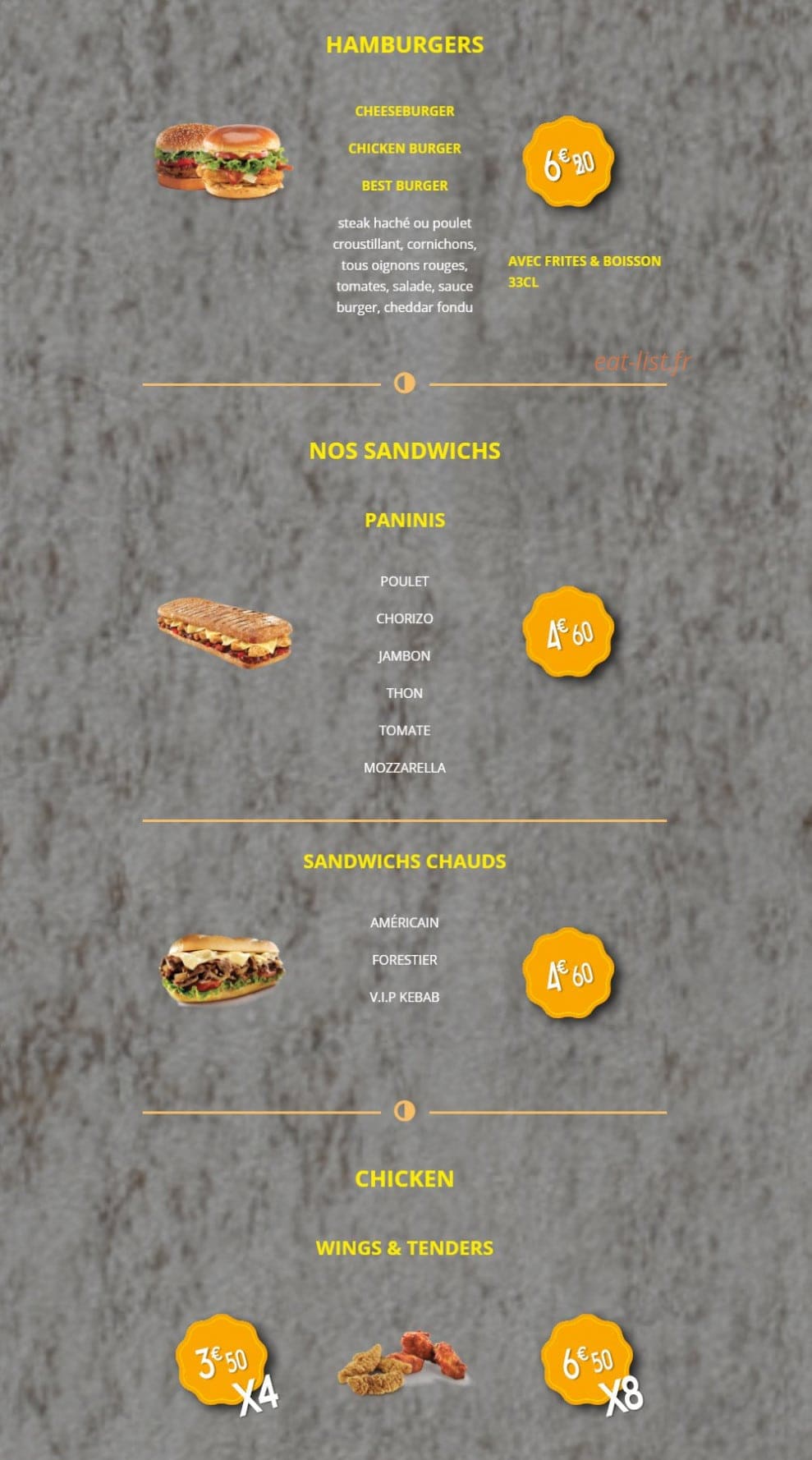 O vip pizza — carte page 6