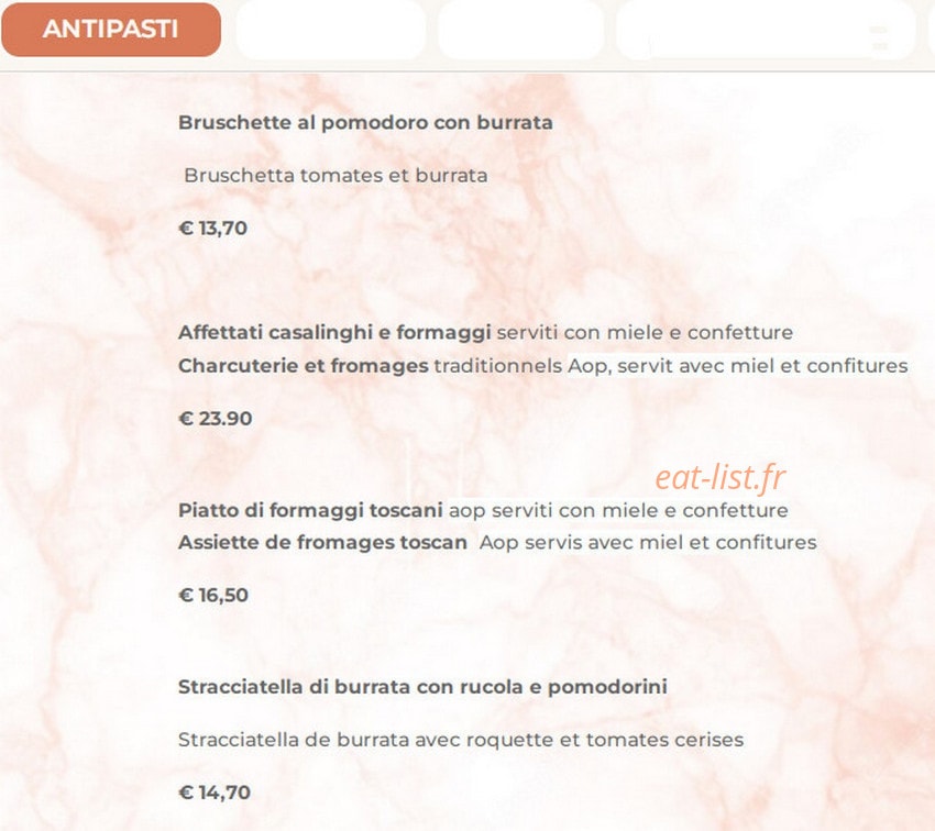 Osteria dei sapori — carte page 1