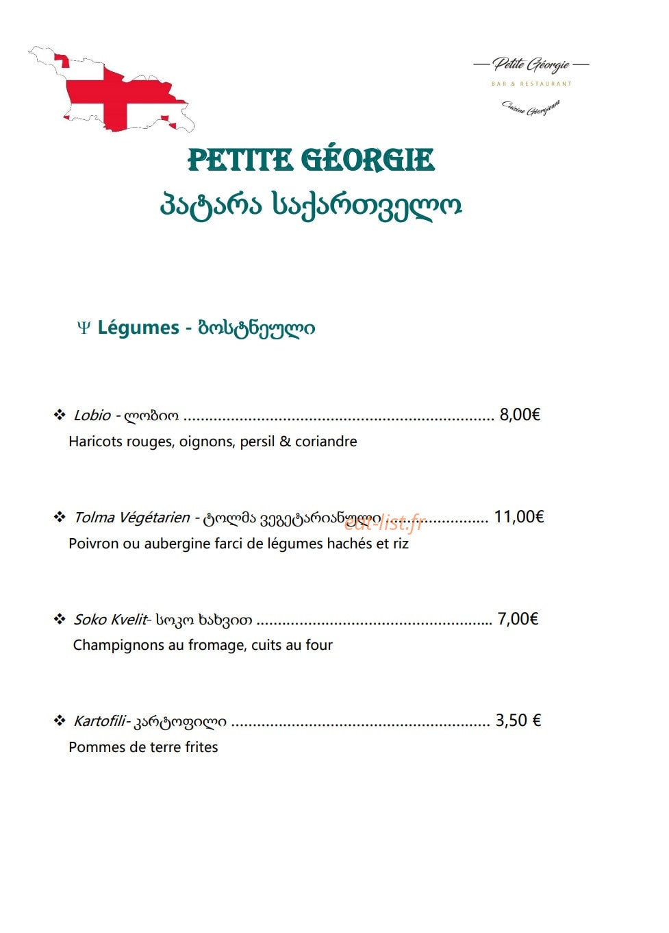 Petite Géorgie — carte page 5