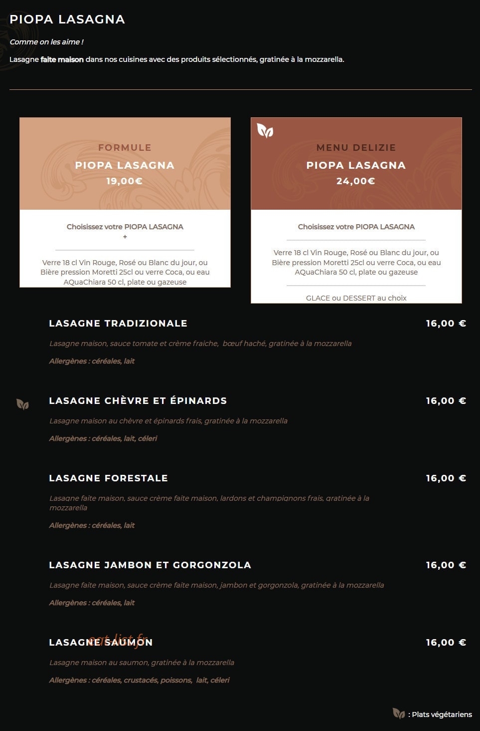 Piopa Lasagna — carte page 1