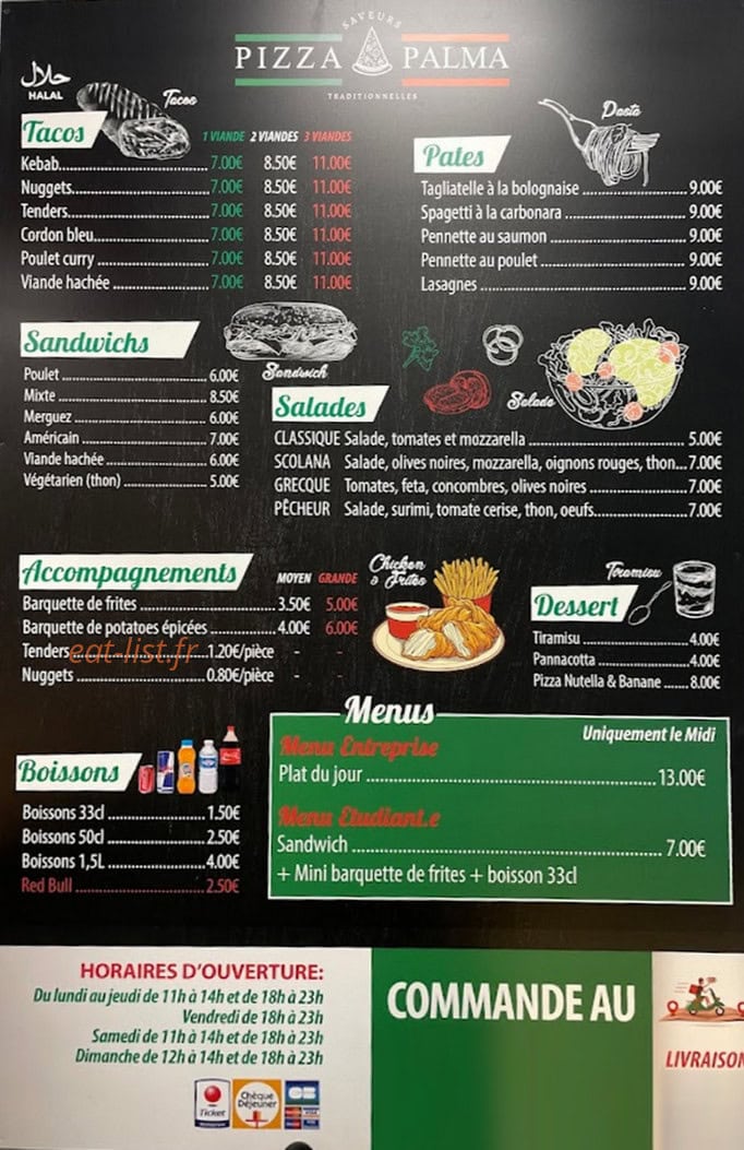 Pizza Palma — carte page 2