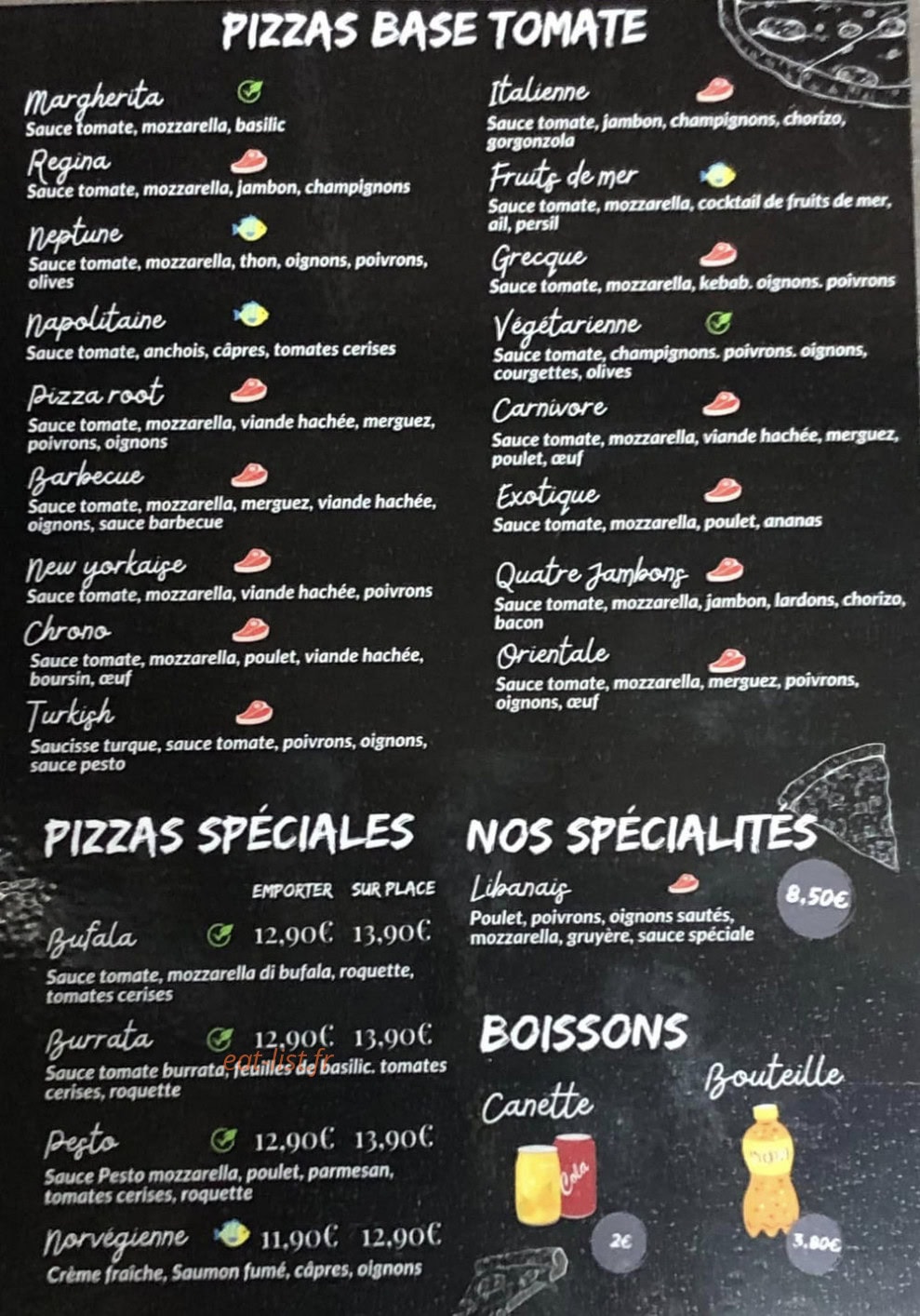 Pizza Root — carte page 2