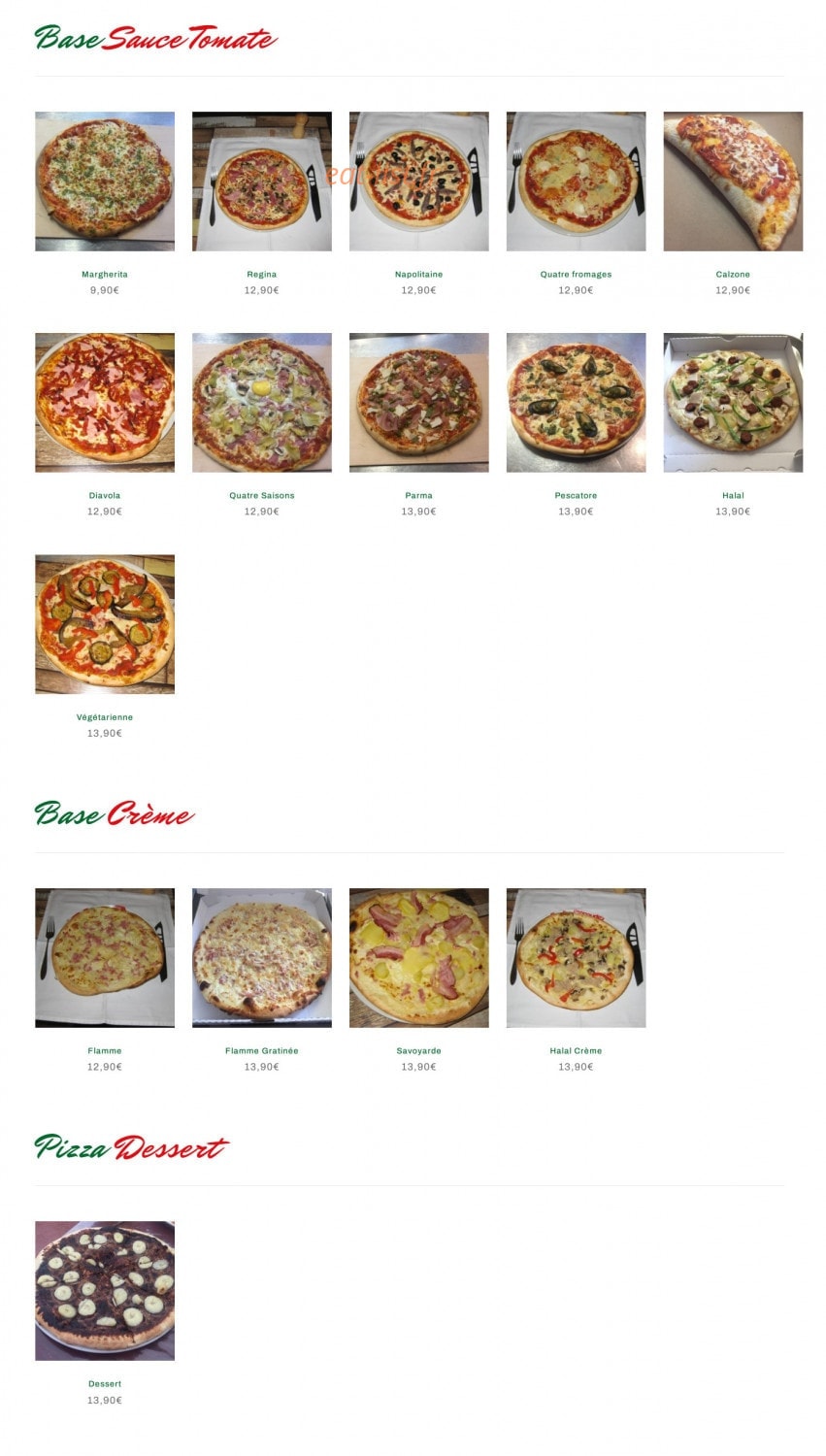 Pizzas Luisa — carte page 3