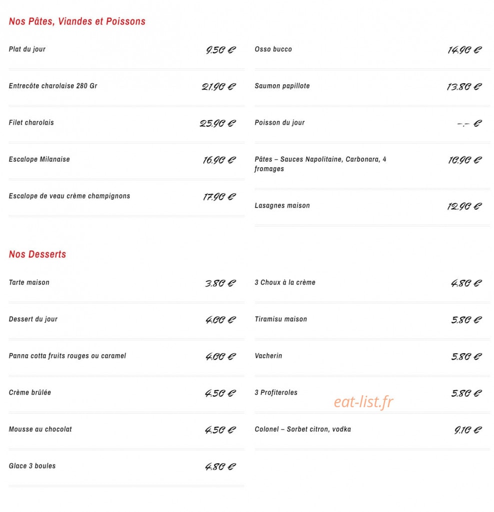 Pizzas Luisa — carte page 2