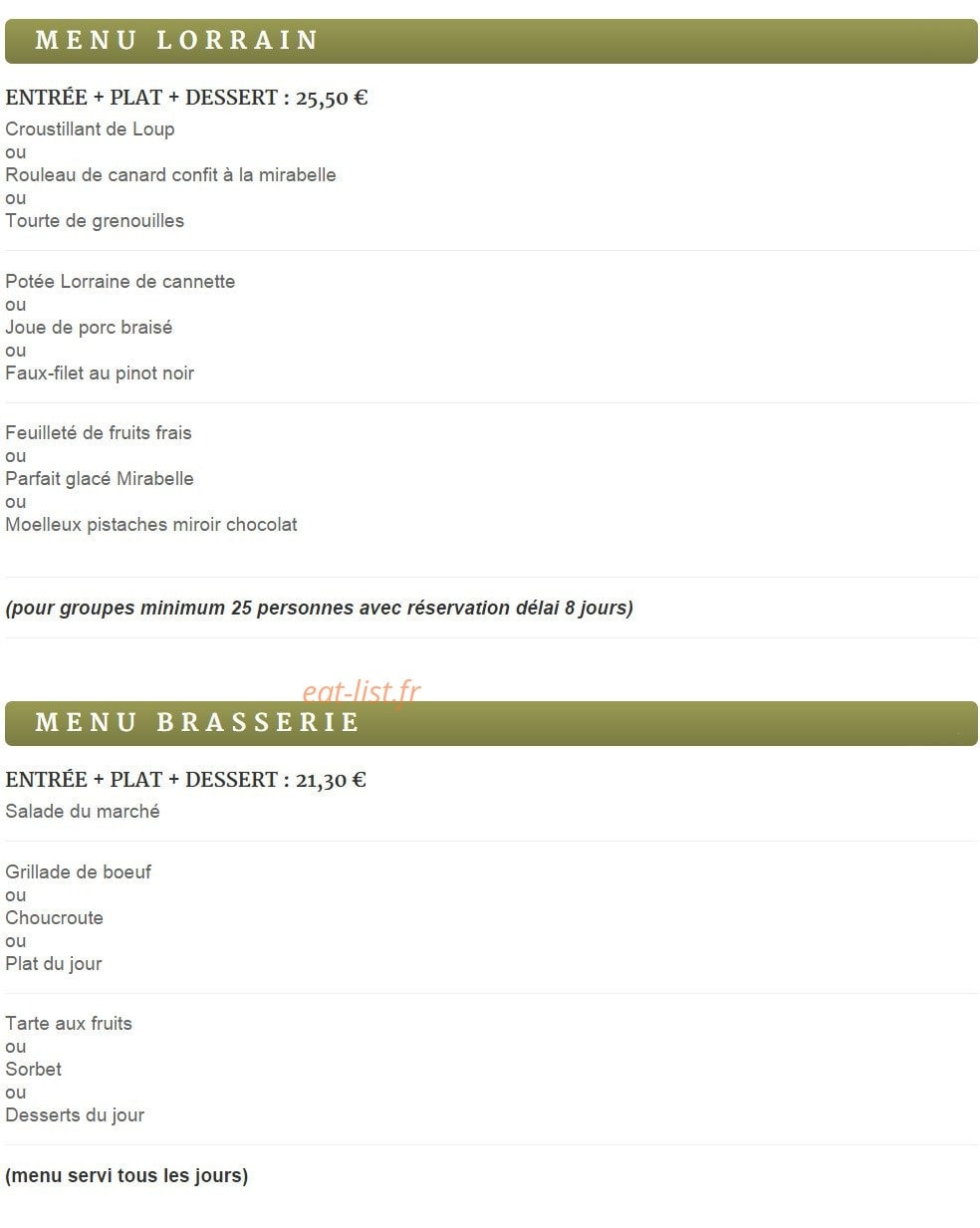 Restaurant ABC — carte page 2