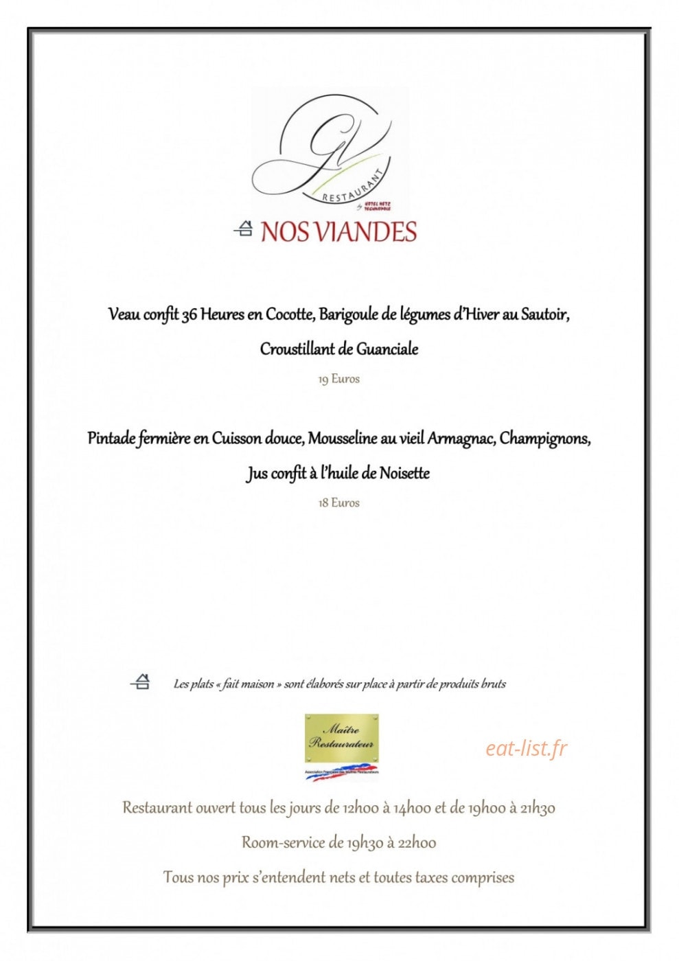 Restaurant Green View — carte page 4