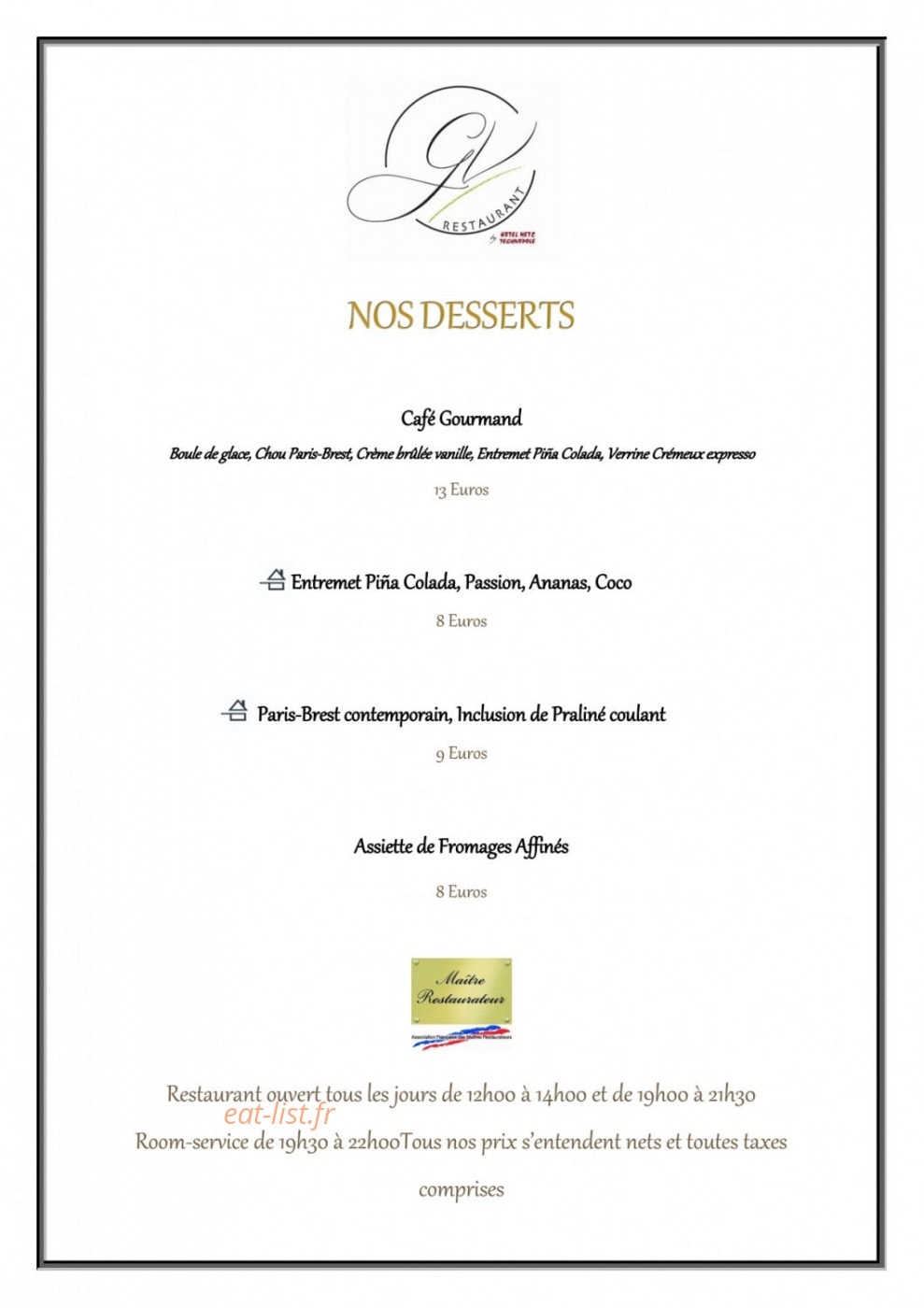 Restaurant Green View — carte page 5