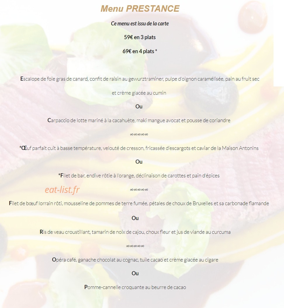Restaurant Quintessence et Prestance — carte page 3