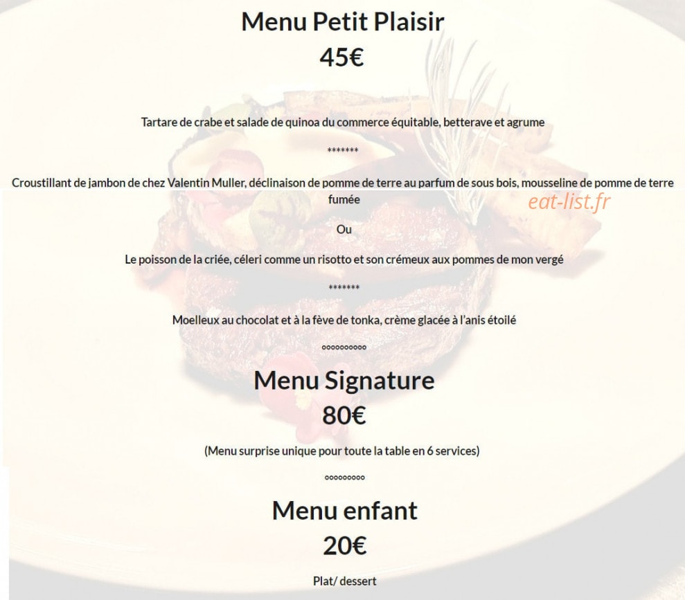 Restaurant Quintessence et Prestance — carte page 5