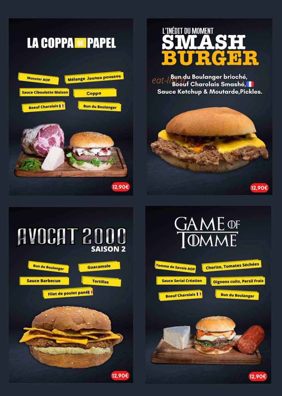 Serial Burger — carte page 2