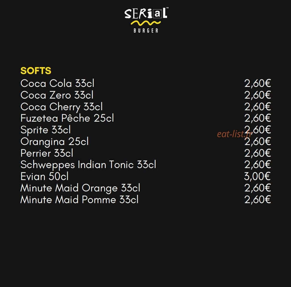 Serial Burger — carte page 11