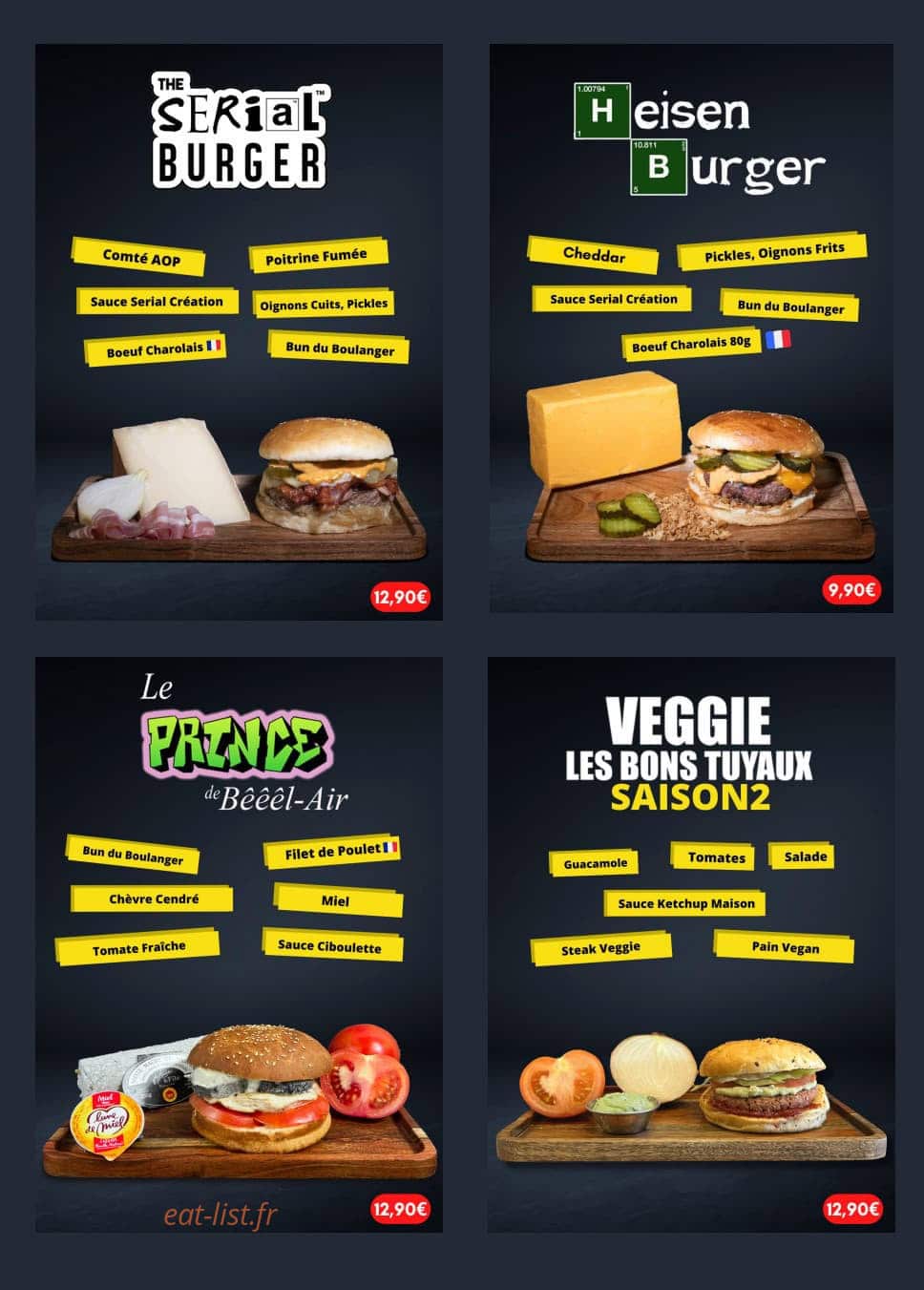 Serial Burger — carte page 3