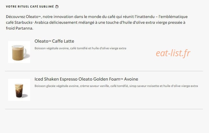 Starbucks Coffee — carte page 24