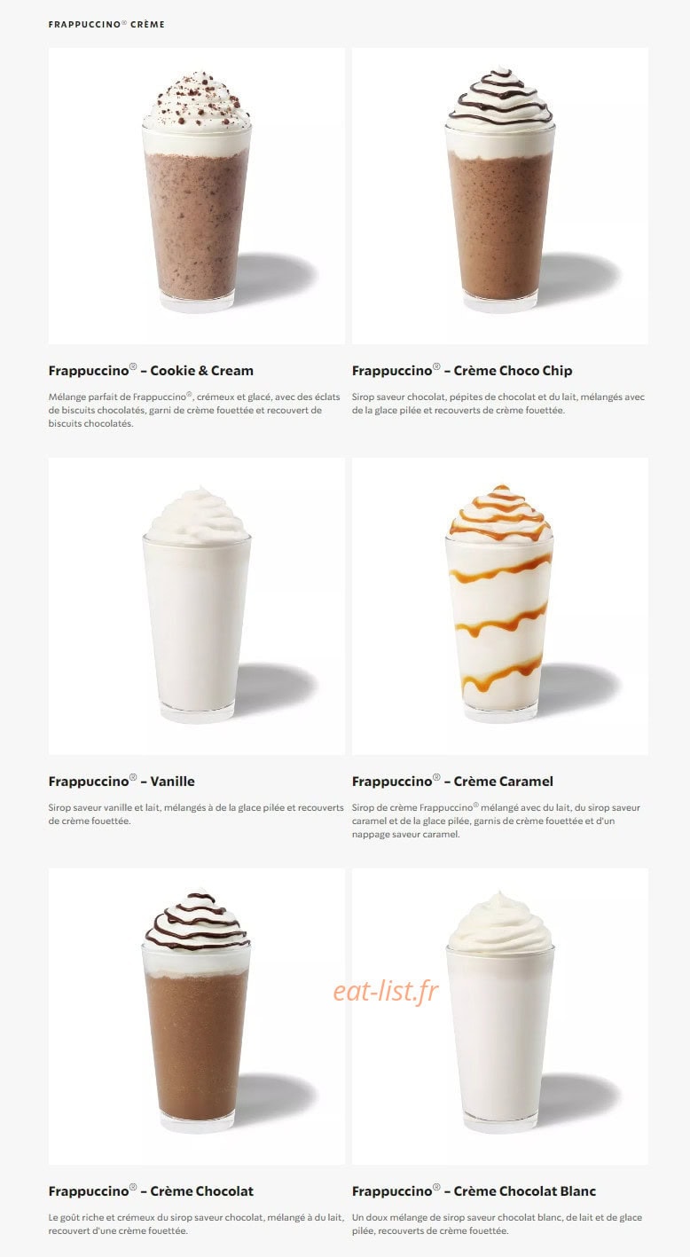 Starbucks Coffee — carte page 8