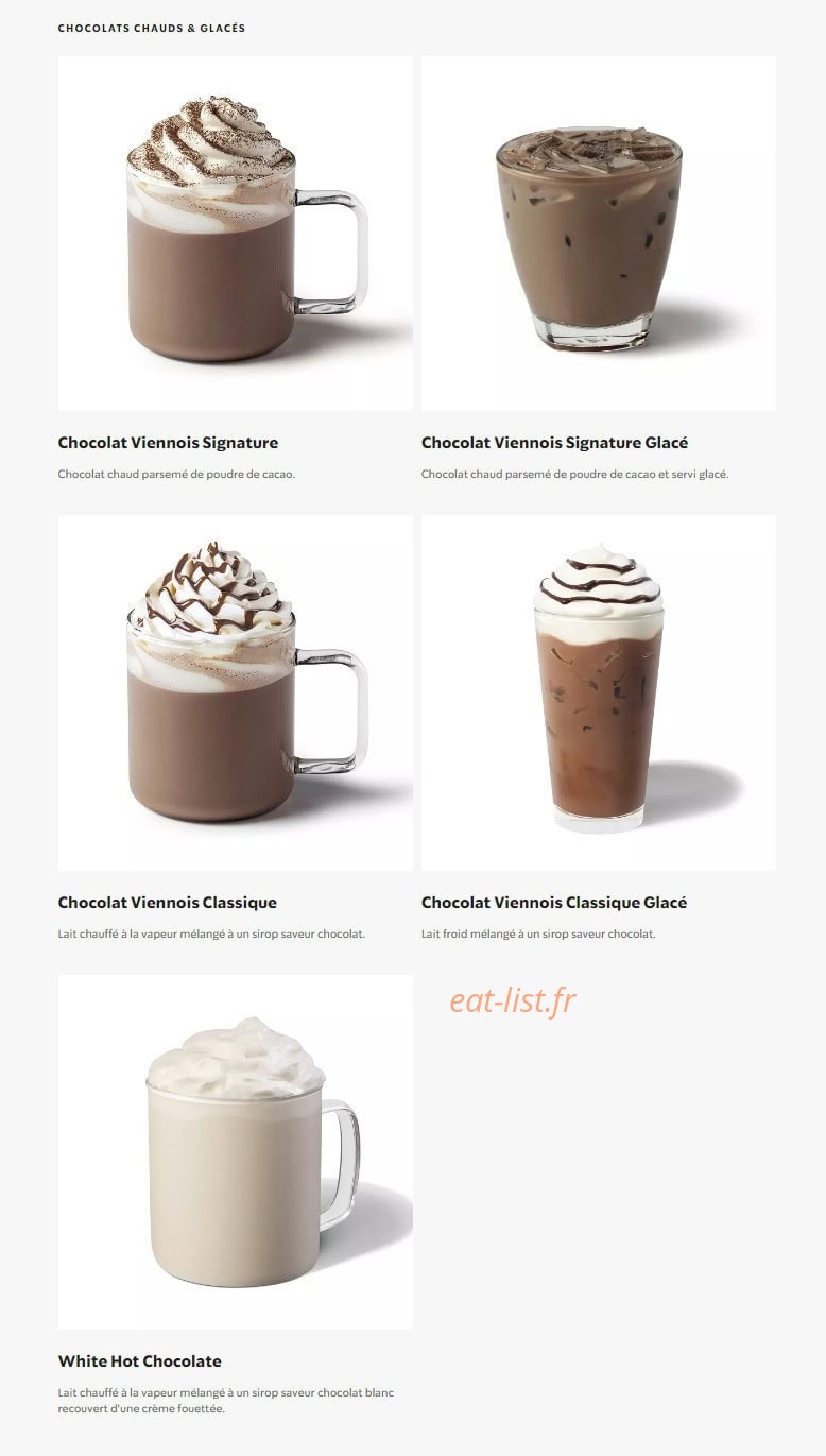Starbucks Coffee — carte page 5