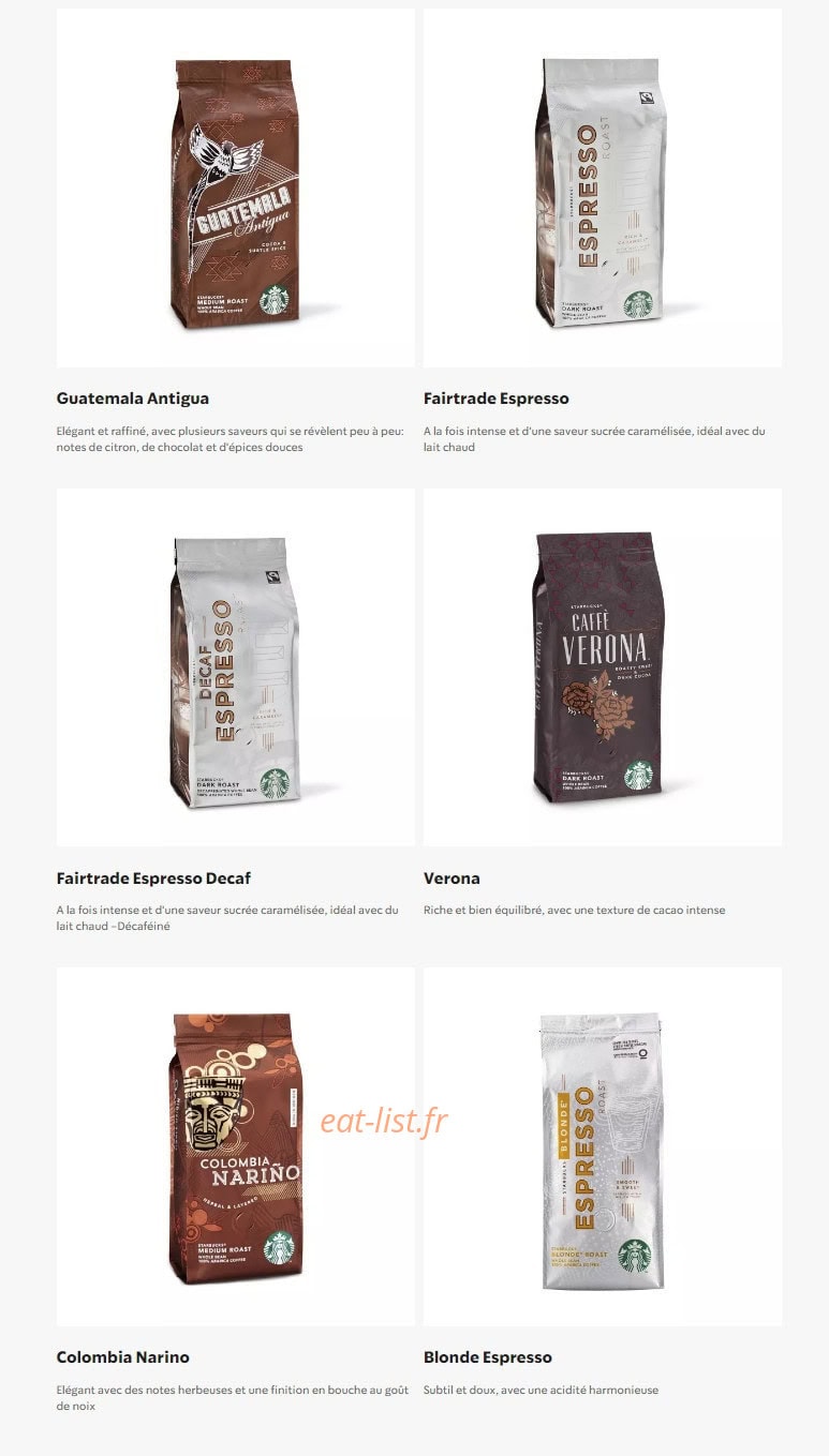 Starbucks Coffee — carte page 26