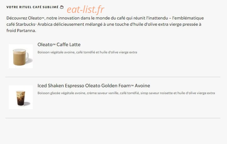 Starbucks Coffee — carte page 24