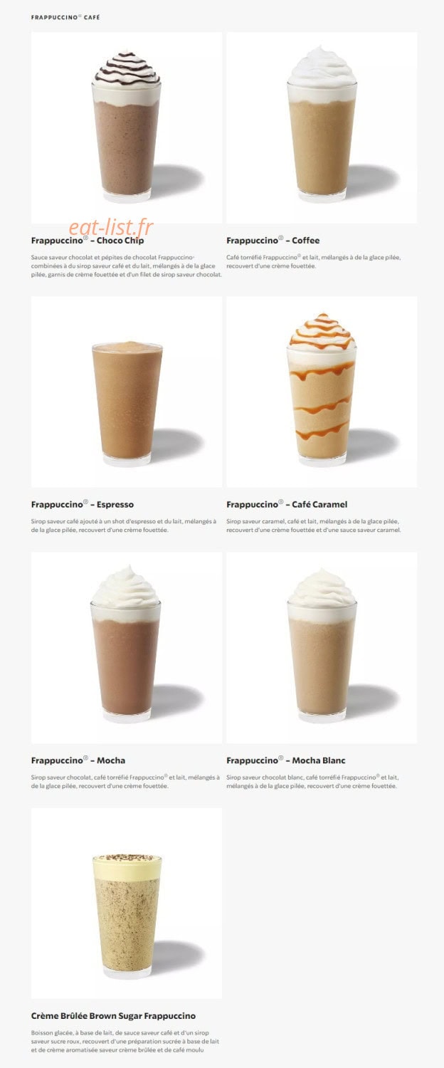 Starbucks Coffee — carte page 7
