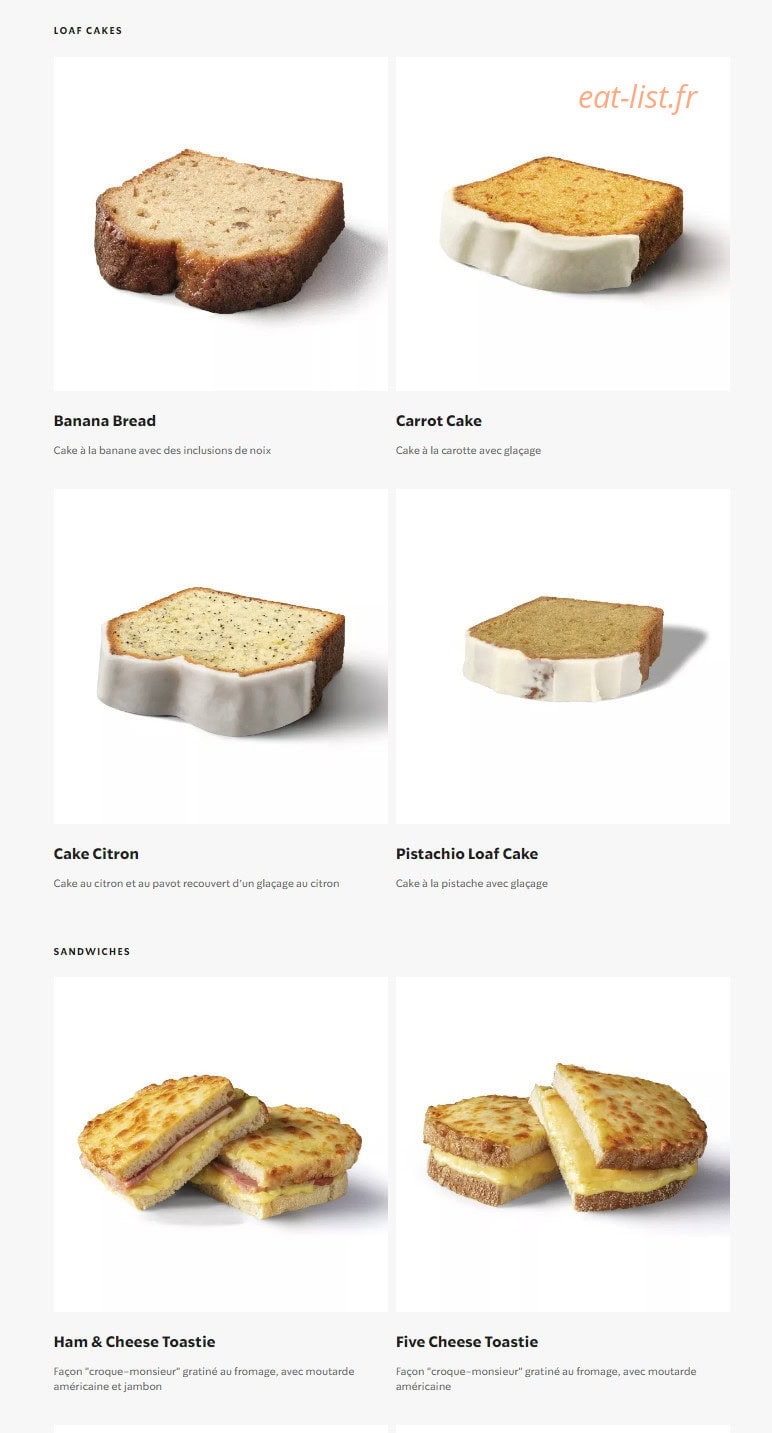 Starbucks Coffee — carte page 18