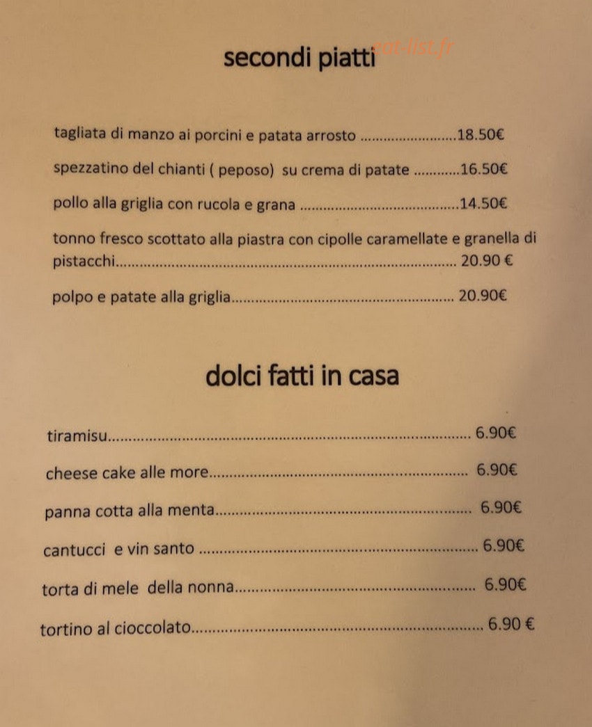 Trattoria la cantinetta — carte page 2