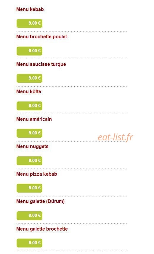 Villa Kebab — carte page 6