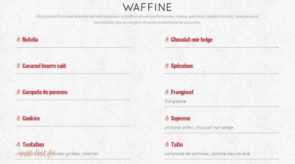 Waffle factory — carte page 3