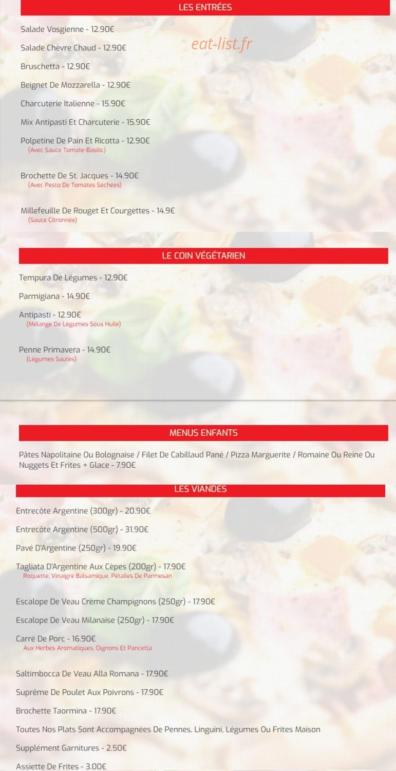 Le Taormina — carte page 1