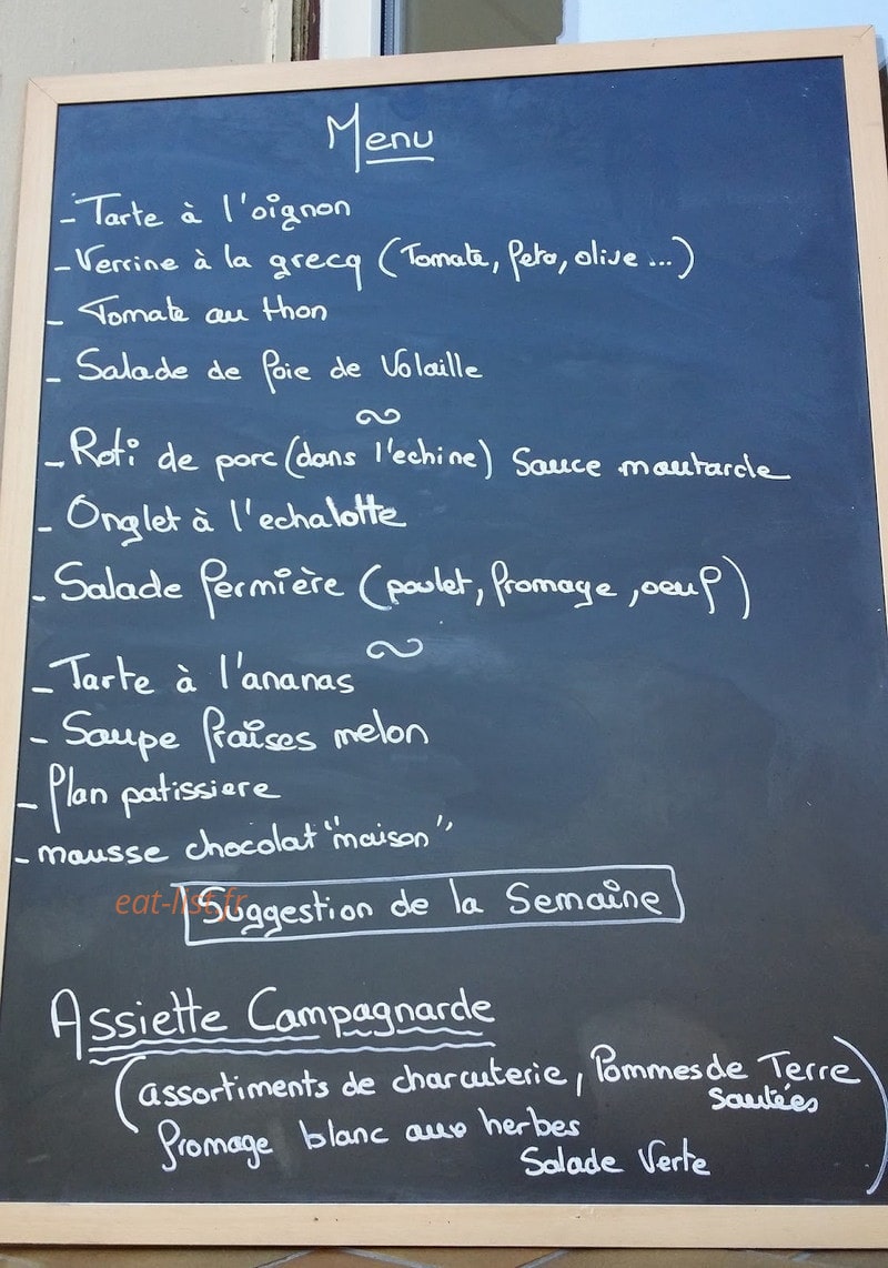 Bar des Courses — carte page 1