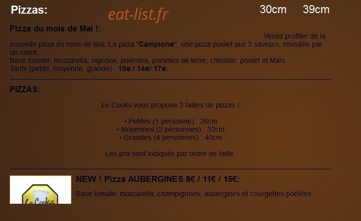 Le Cooks — carte page 2