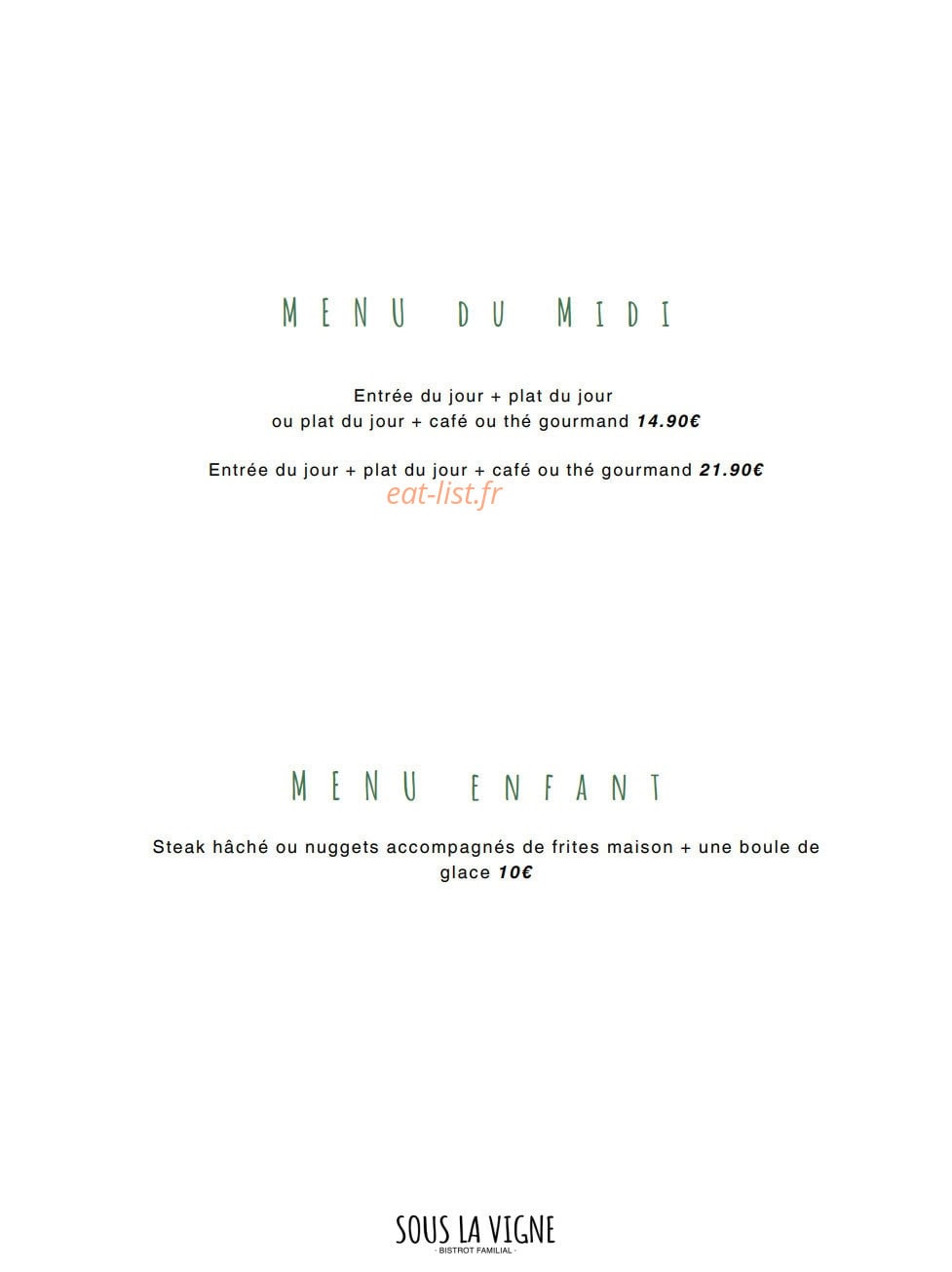 Sous la Vigne — carte page 4